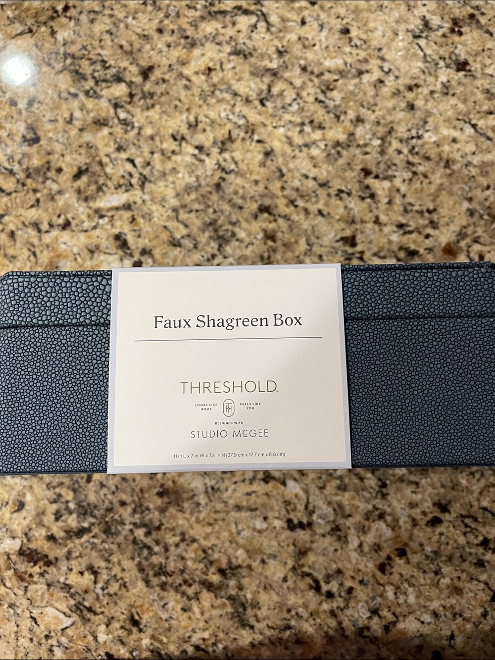 Threshold Faux Shagreen Organizer Box - Dark Blue